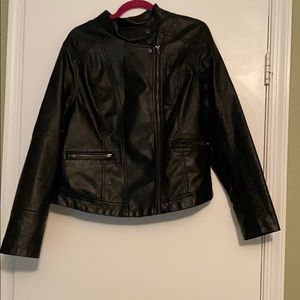 TORRID FAUX LEATHER CROP JACKET
